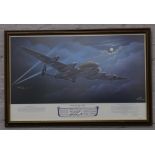 After Tim Davis, Winged Victory framed print of a Lancaster Bomber.