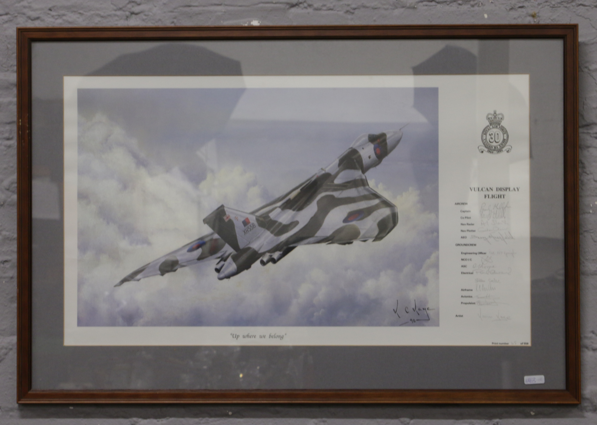 After Kevin Kayne, Up Where We Belong, Vulcan Bomber and signatures from the Vulcan Display Flight