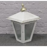 A fiberglass outdoor lantern in the Victorian style.