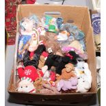 A box of TY beanie soft toys to include mostly animals etc.