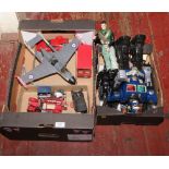 Two boxes of toys and model vehicles to include HAP-P-KID turbo fighter, Gowland & Gowland etc.