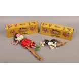 Two boxed Pelham puppets Gypsy Girl and Wuff the Dog both with operating instructions.