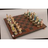 A Fantasy themed chess set and board.