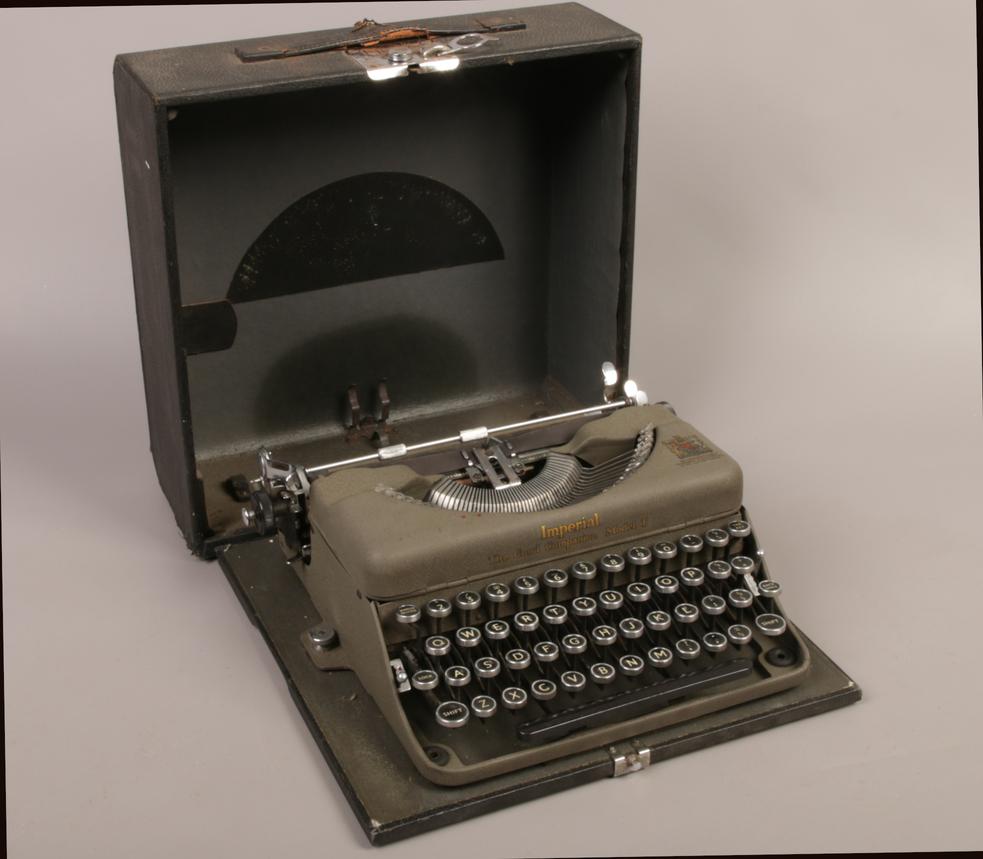 A cased Imperial typewriter.