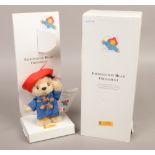 A boxed Steiff mohair Paddington bear ornament.