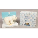 A boxed Steiff mohair Little Polar bear soft toy, Greta.