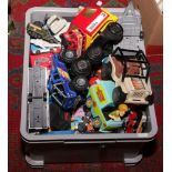 A box of Diecast and toy cars to include Tonka, Matchbox, Corgi example etc.