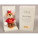 A boxed Steiff Disney showcase collection Timothy Mouse mohair soft toy.