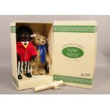 A boxed Steiff collectors edition soft toy set 'Jolly Golly & Bear' with certificate.