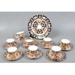 A Royal Crown Derby Imari part tea and coffee service, comprising bread and butter plate, six coffee