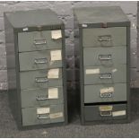 A Bisley steel office five drawer filing cabinet and one similar.
