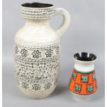 Two West German pottery vases, the larger one by Bay Keramik.