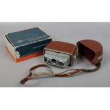 A boxed Agfa Movex 88L Super 8 cine camera with leather case and instructions c.1960s.