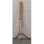 A large folding artist easel by Winsor & Newton London, 220cm tall.