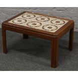 A G plan hardwood tiled coffee table, 71cm x 51cm x 40cm .