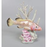 A Royal Worcester porcelain figure of a fish red hind modelled by R. Van Ruyckwilt.Condition