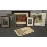 A collection of pictures and photographs to include Franz Hanfstaengl print, G Steer sketch of