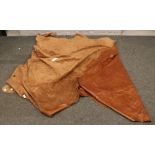 A tan leather cow hide by Yarwood Leather Products Ltd, 4.85 square metres.