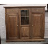 A modern large wooden side cabinet, 159cm wide, 140cm high, 44cm deep.