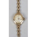 A ladies Trebex 9ct gold bracelet watch. Case and bracelet 7.3 grams.