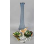 A group of art glass to include large vase, dishes, Murano and animals.