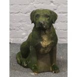 A cast concrete model of a labrador, 53cm tall.Condition report intended as a guide only.Some