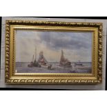 A large gilt framed marine print after Francois Musin.