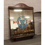 A large wooden framed pub mirror, advertising Stella Artois, 150 x 123cm.