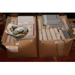 Two boxes of boxed cabinet plates, mainly depicting wildlife to include SPode, Wedgwood etc,