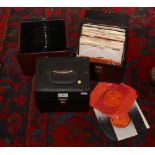 Three carry cases of 1960s and 70s single records to include The Rolling Stones, The Beatles, Little