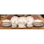 A comprehensive Ridgeway vinewood White Mist tea / dinner service including tureens, plates, cups