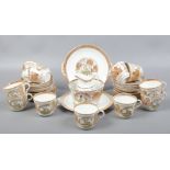 A 19th century Aesthetic movement 12 place porcelain tea service c.1870-90 printed and enameled with