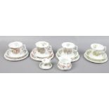 Four Royal Doulton Bramley Hedge four seasons bone china trios, along with a miniature cup and a