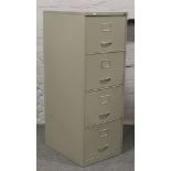 A painted steel four drawer filing cabinet manufactured by Triumph, no key.