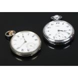 An Omega pocket watch with enamel dial and subsidiary seconds, along with a Gradus pocket watch in