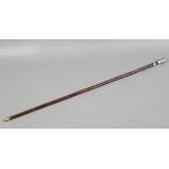 An Indian white metal top sword stick.