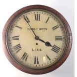 SIDNEY MEES wall clock with roman numerals. Also marked 'LISS'. With pendulum, no key, 38cm