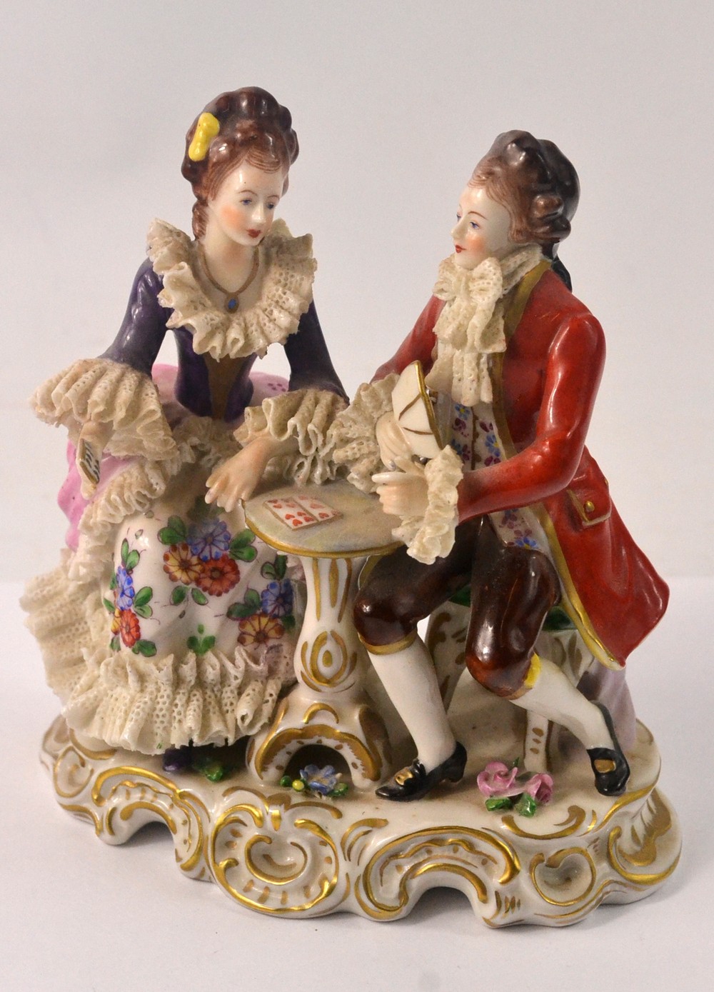 Fine quality German porcelain figure group of male and female