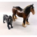 Beswick animal ornaments to include horse (21cm tall) and dog (14cm tall)