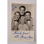 Merry Macs (American close harmony pop music quartet from 1920's - 1960's) Personally Signed