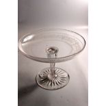 Etched Victorian Tazza glass comport style with no chips or wear