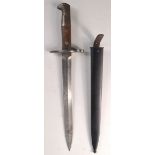 ELSENER SWISS SCHWYZ No 163888 dagger bayonet, blade length 30cm, 42.5cm total length to hilt, steel