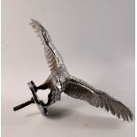 White metal c 1930'sOsprey car mount 26cm wide 18cm tall (from top wing tip to base screw which is