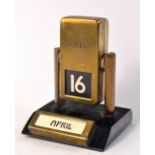 Novelty art-deco brass calender flipper