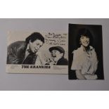 Signed vintage photo cards of ISLA ST CLAIR Scottish singer and actress and game show co-host and