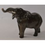 BESWICK pottery elephant small trunk stretching, no chips or cracks or damage repairs, Length is