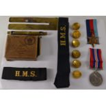 Selection of naval interest and WWII KIA medals for Albert Barnsley