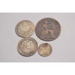 Selection of coins to include Victorian coins (4)