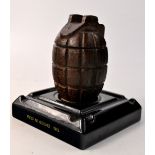 A Memento mounted ink well grenade of The Great War as used by the Allies Reg No 651542 1915 12cm