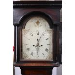 19th century mahogany cased grandfather long case clock with painted dial